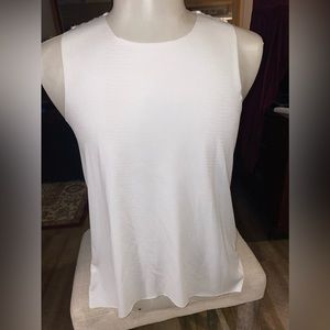 Olivaceous White Sleeveless Tunic Top